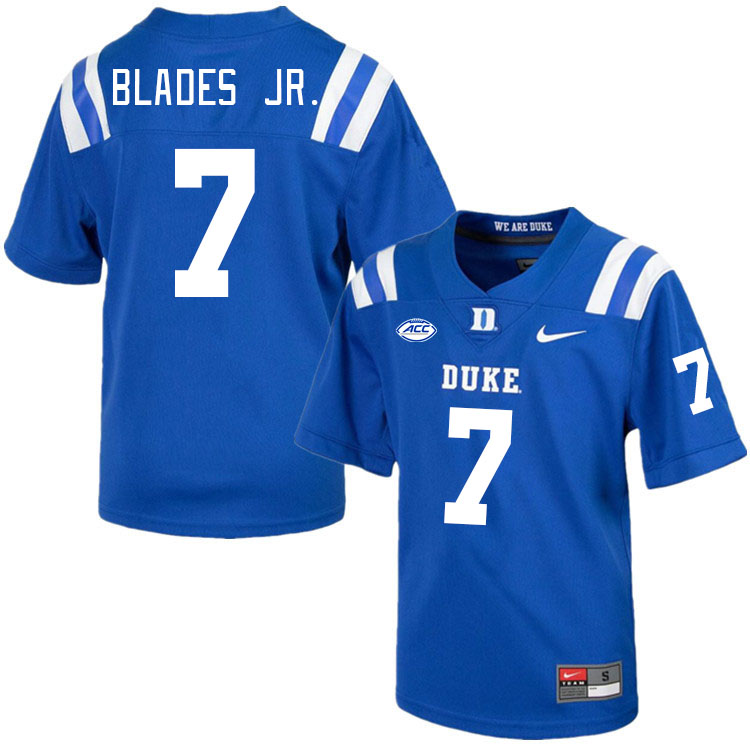 Men #7 Al Blades Jr. Duke Blue Devils College Football Jerseys Stitched-Royal - Click Image to Close